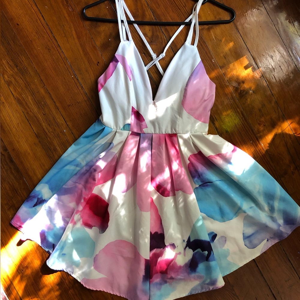 Boutique dress with watercolor print